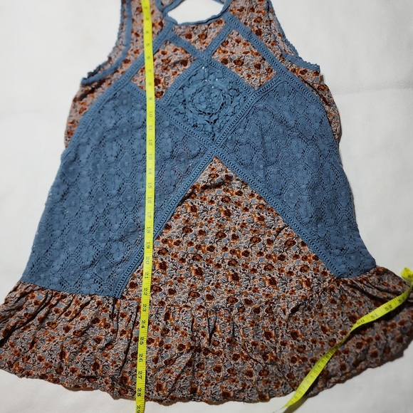 Umgee Sleeveless Floral Sheer Lace/Crochet Tunic Tank Baby Doll Dress - Picture 9 of 15